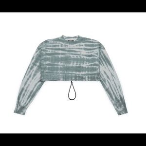 Talentless Women’s Cinch Crop Crew- Tiger Wash Blue Spruce NEW